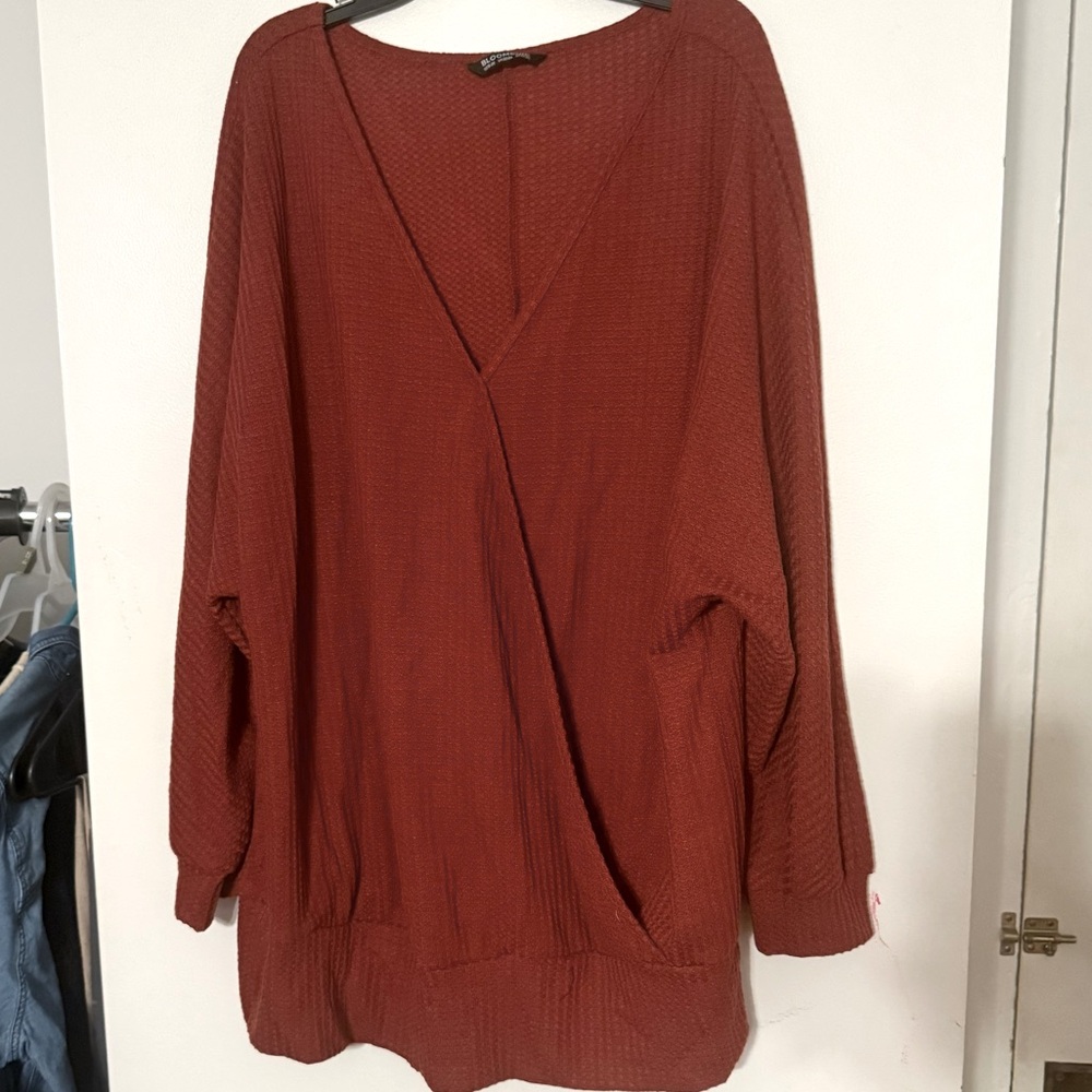 BloomChic long sleeve blouse dark orange/rust color size 18/20